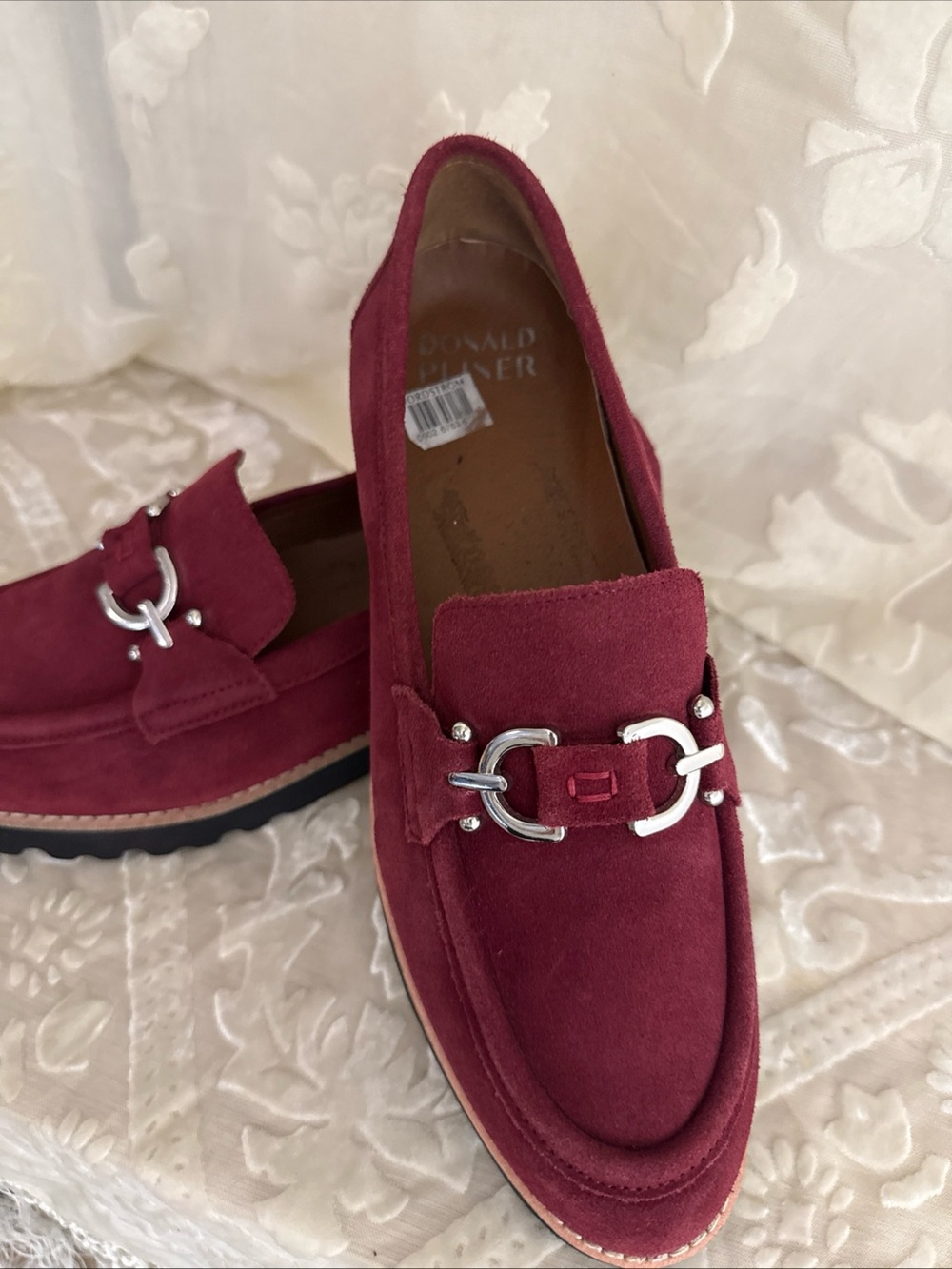 Donald J. Pliner women’s  Burgundy Suede Loafers